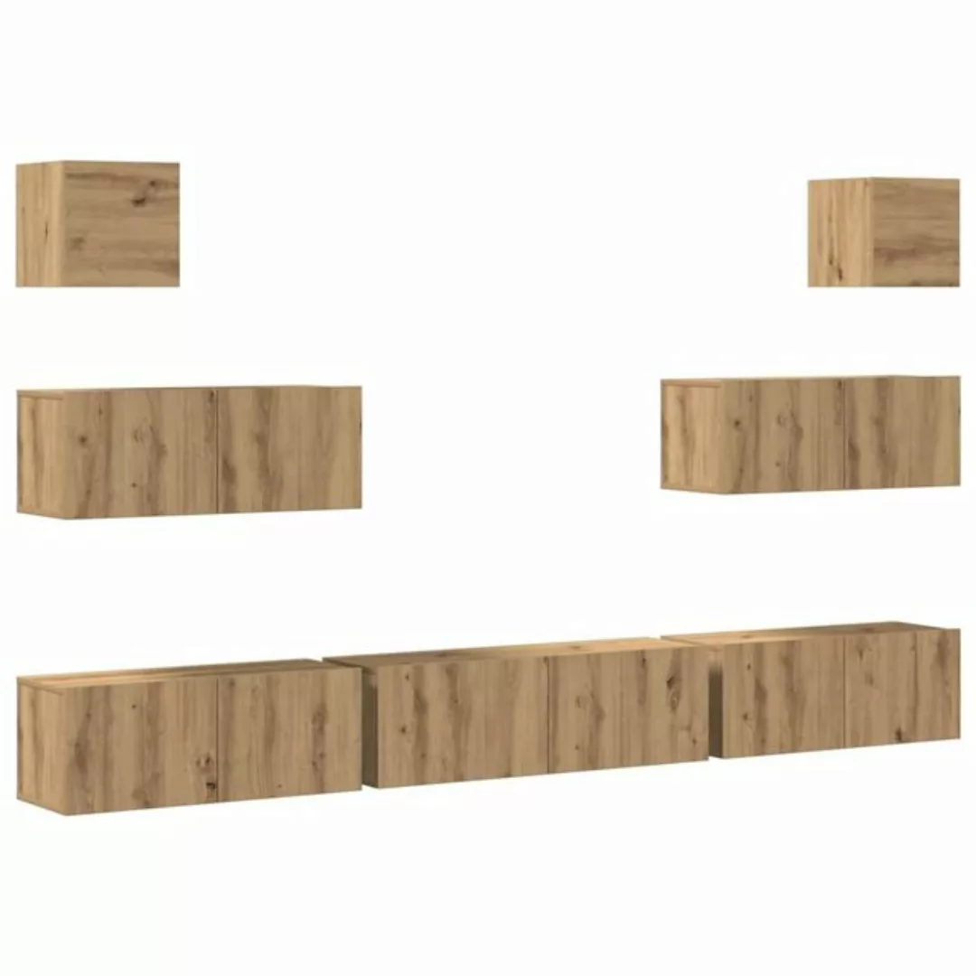 vidaXL TV-Schrank 7-tlg. TV-Schrank-Set Wandmontage Artisan-Eiche Holzwerks günstig online kaufen