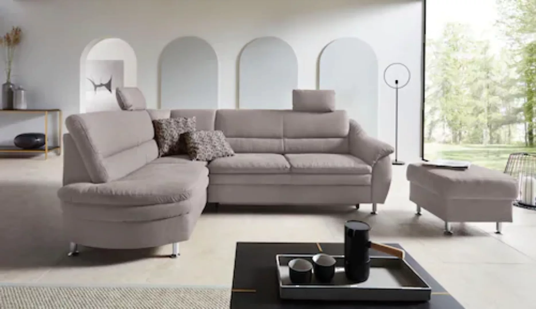 Places of Style Ecksofa »Cardoso L-Form«, Federkern, wahlweise mit Bett, Sc günstig online kaufen