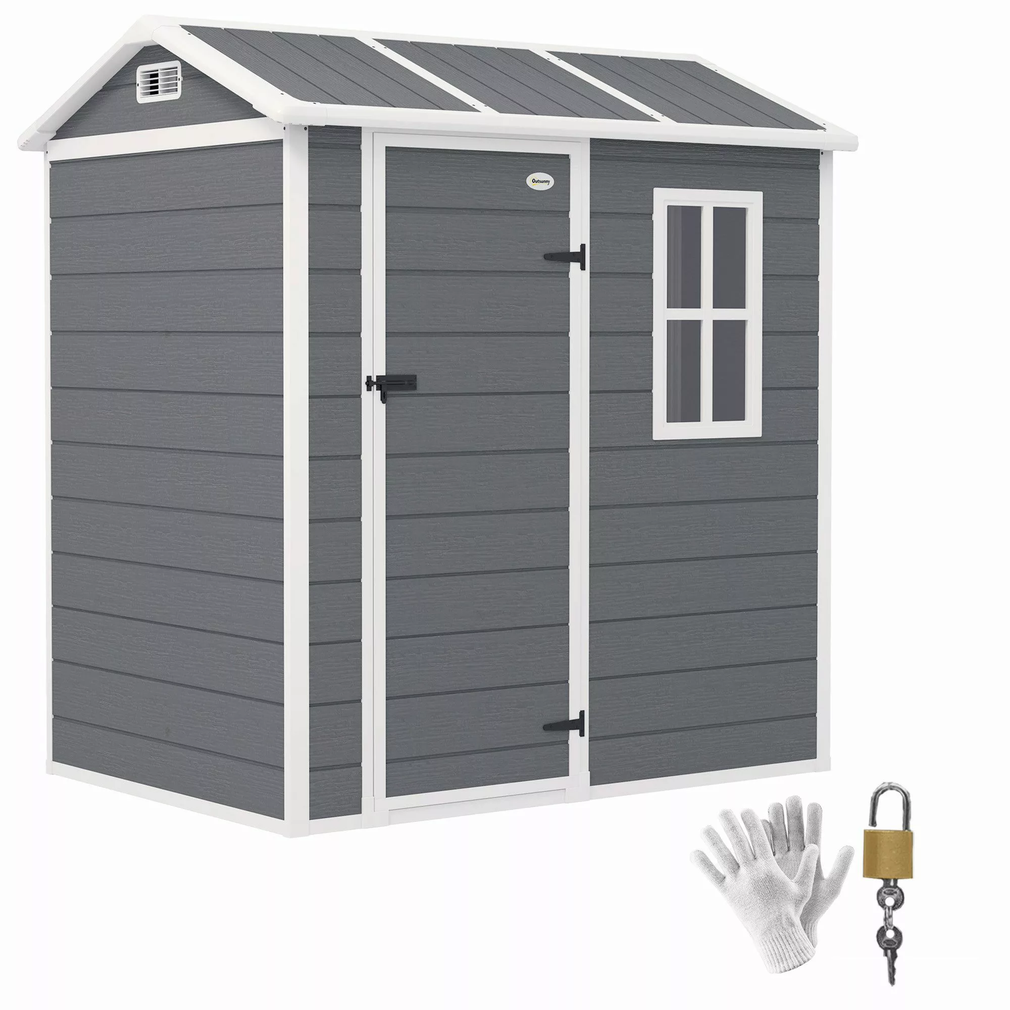 Outsunny Gerätehaus 2,1m², mit Satteldach, Boden, günstig online kaufen