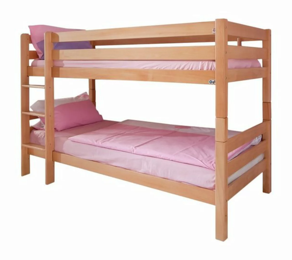 Natur24 Einzelbett Etagenbett Benni Natur Lackiert Buche Massiv 90x200 cm m günstig online kaufen