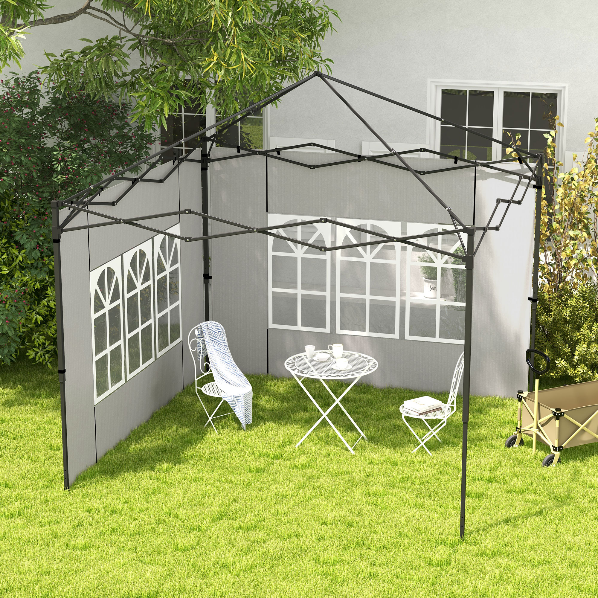 Outsunny Set 2 Seitenwände für 3x3 m und 3x6 m Pavillons, Pavillontücher mi günstig online kaufen