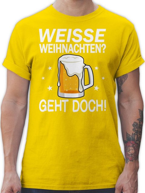 Shirtracer T-Shirt Weiße Weihnachten - Geht doch - Bierkrug Bierschaum Weih günstig online kaufen