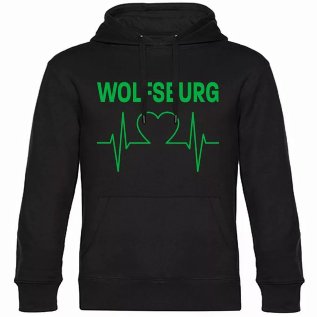 multifanshop Kapuzensweatshirt Wolfsburg - Herzschlag - Hoodie günstig online kaufen