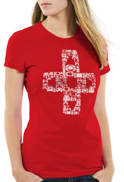 style3 T-Shirt Play Steuerkreuz Gamer Game Kontroller mario zelda Konsole B günstig online kaufen