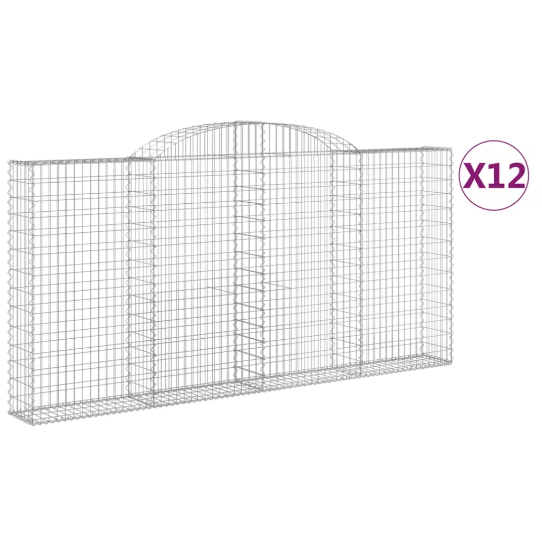 Vidaxl Gabionen Mit Hochbogen 12 Stk 300x30x140/160cm Verzinktes Eisen günstig online kaufen