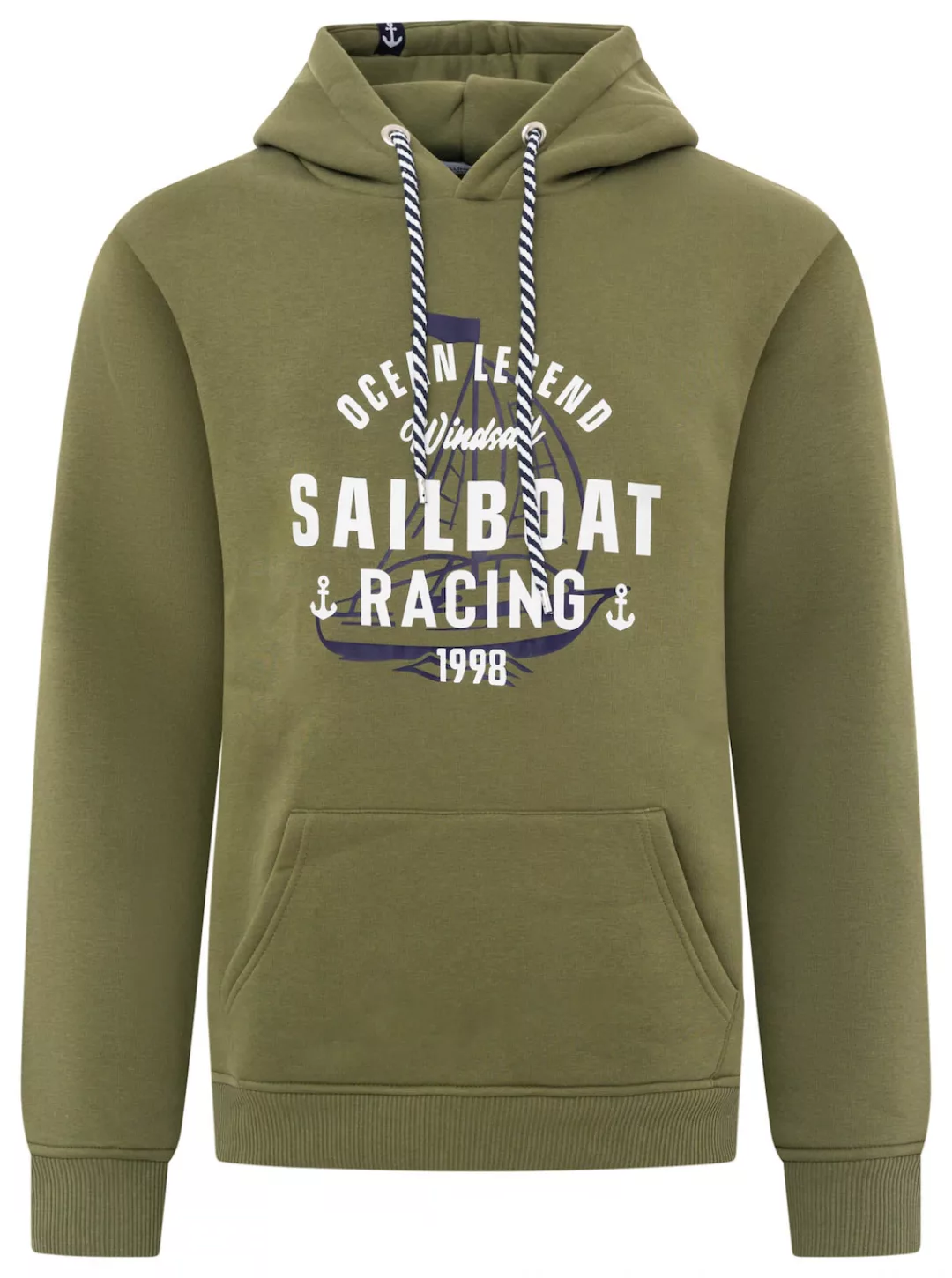 Zwillingsherz Hoodie ""Sailboat Racing" Herren", mit Fronttaschen und Korde günstig online kaufen