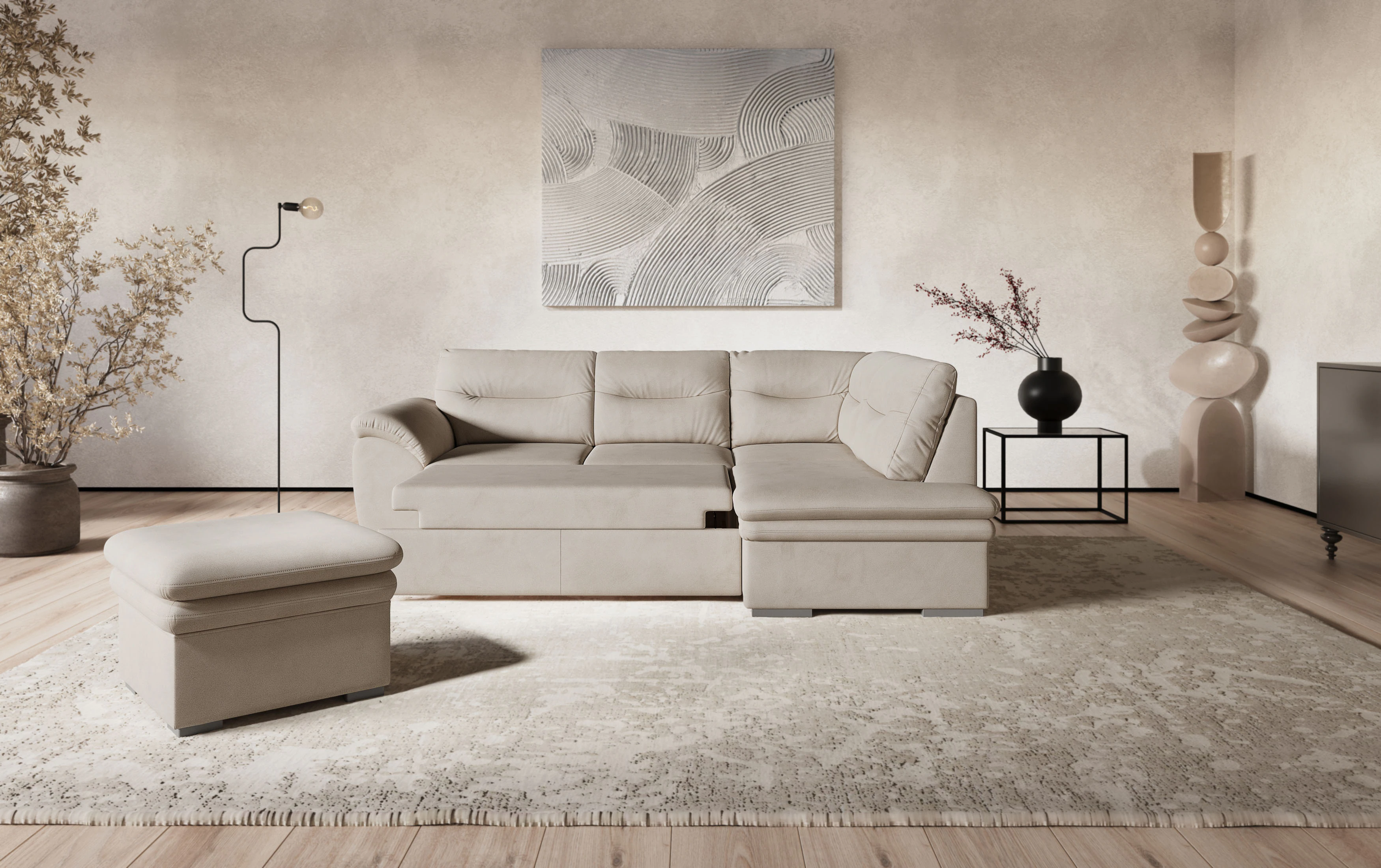 COTTA Ecksofa »Leandra L-Form«, wahlweise mit Bettfunktion & Bettkasten günstig online kaufen