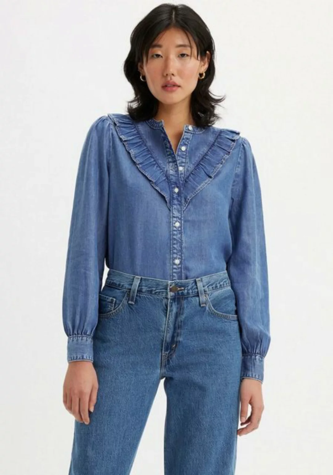 Levi's® Jeansbluse CARINNA BLOUSE DEM DA mit Rüsschen Applikation günstig online kaufen