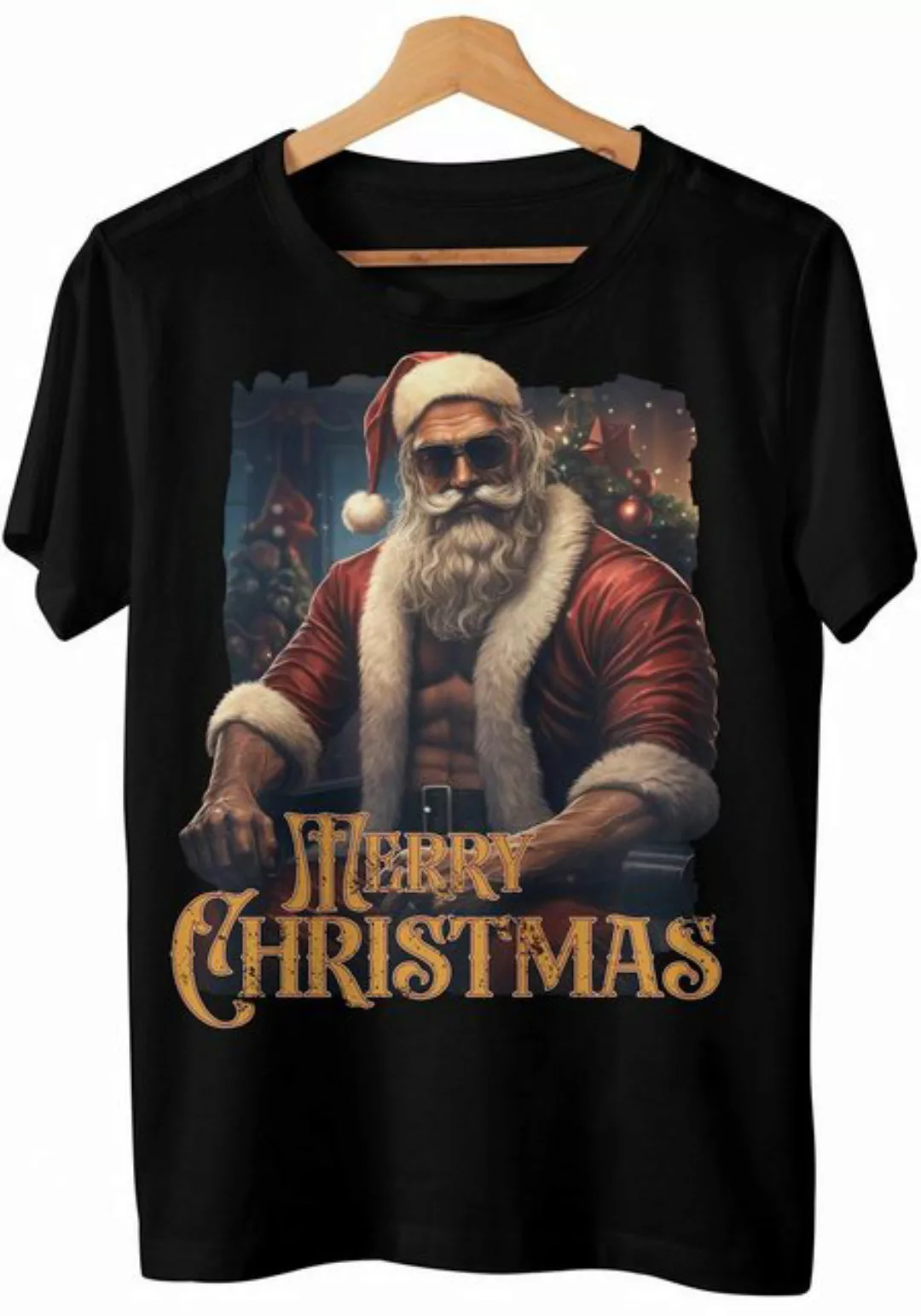 Art & Detail Shirt T-Shirt Weihnachten Design Merry Christmas Strong Man Sa günstig online kaufen