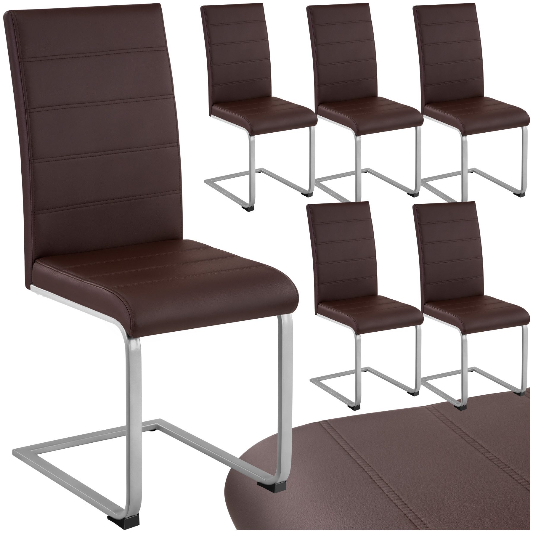 tectake Esszimmerstuhl Schwingstühle, Kunstleder (Set., 6 günstig online kaufen