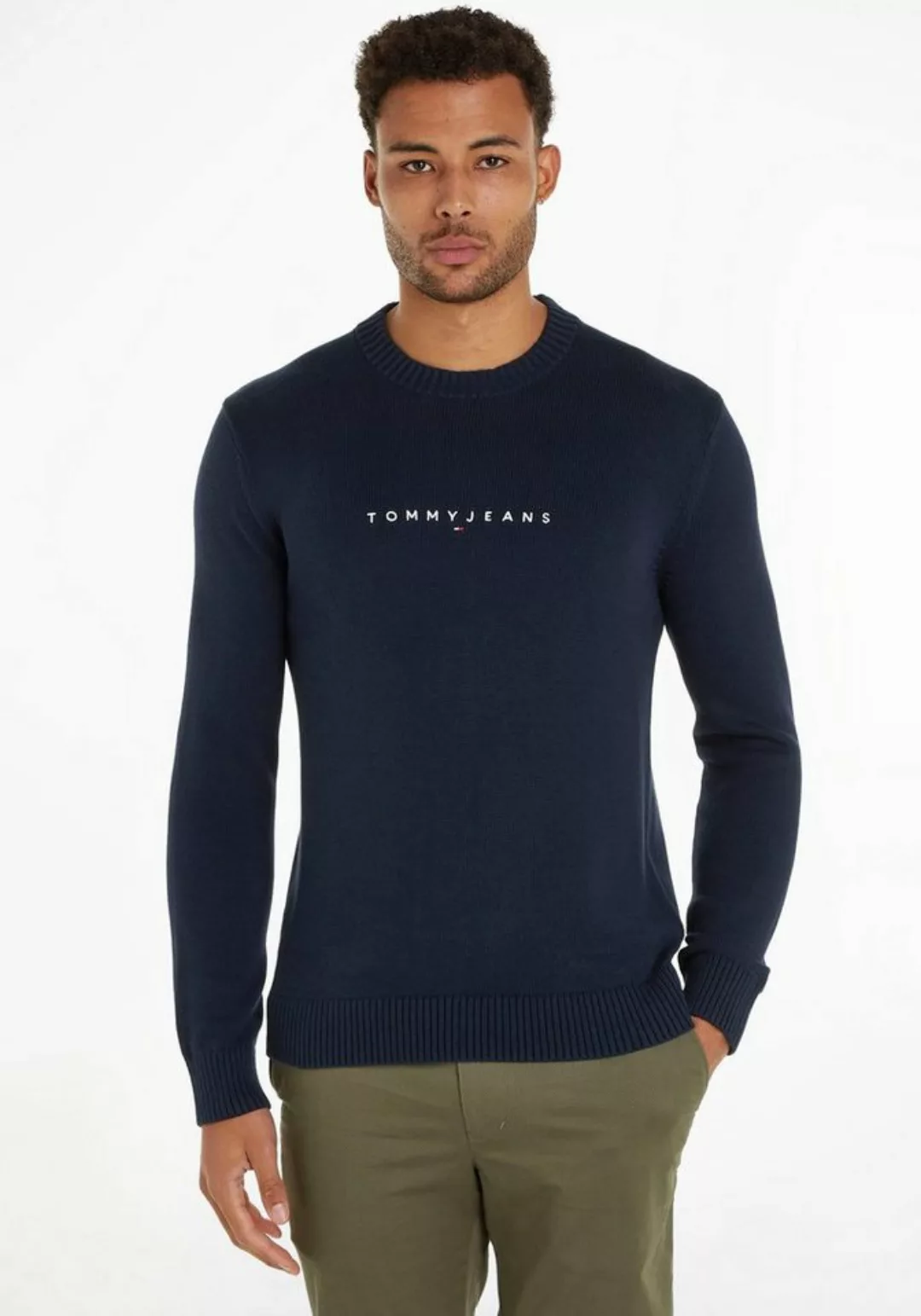 Tommy Jeans Rundhalspullover TJM SLIM LINEAR LOGO SWEATER günstig online kaufen