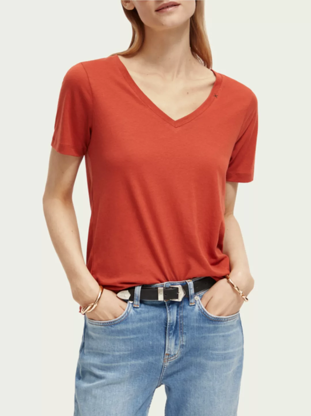 Regular fit V-neck T-shirt günstig online kaufen
