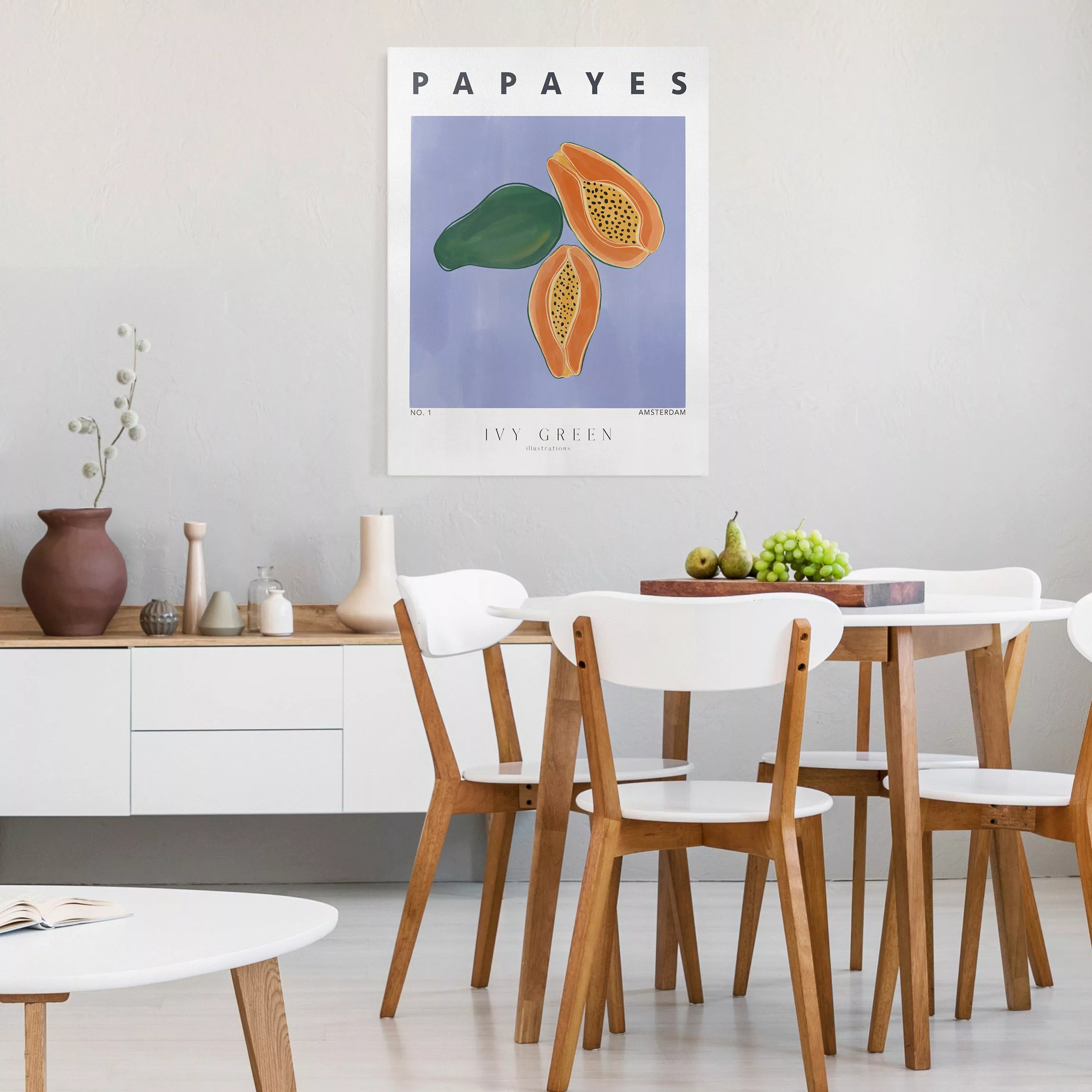 Leinwandbild Ivy Green Illustrations - Papayas günstig online kaufen