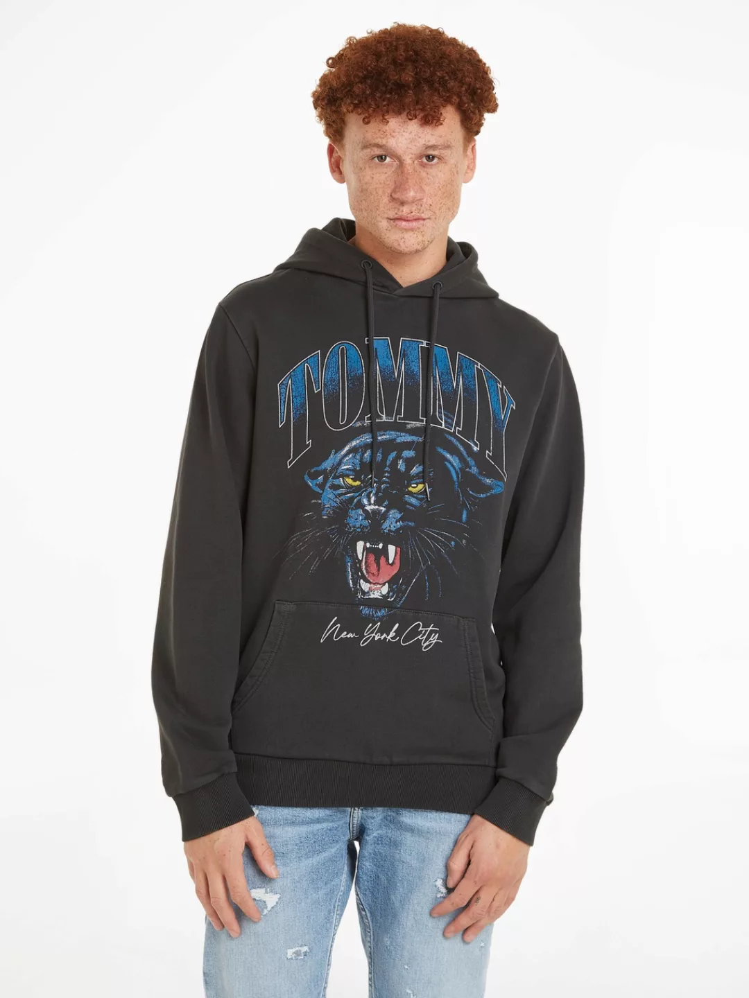 Tommy Jeans Kapuzensweatshirt TJM REG PANTHER VINTAGE HOODIE mit Kordel günstig online kaufen