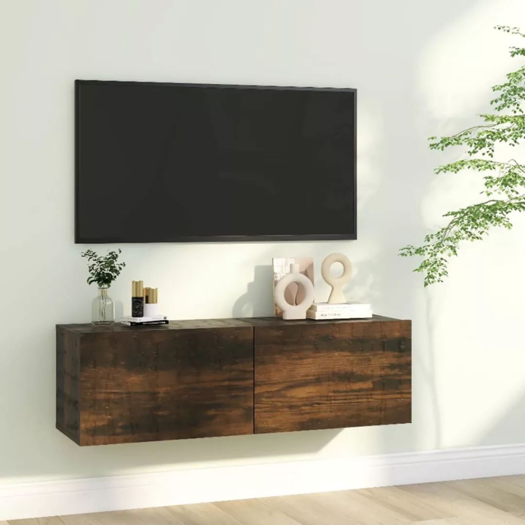 Vidaxl Tv-wandschrank Räuchereiche 100x30x30 Cm Holzwerkstoff günstig online kaufen