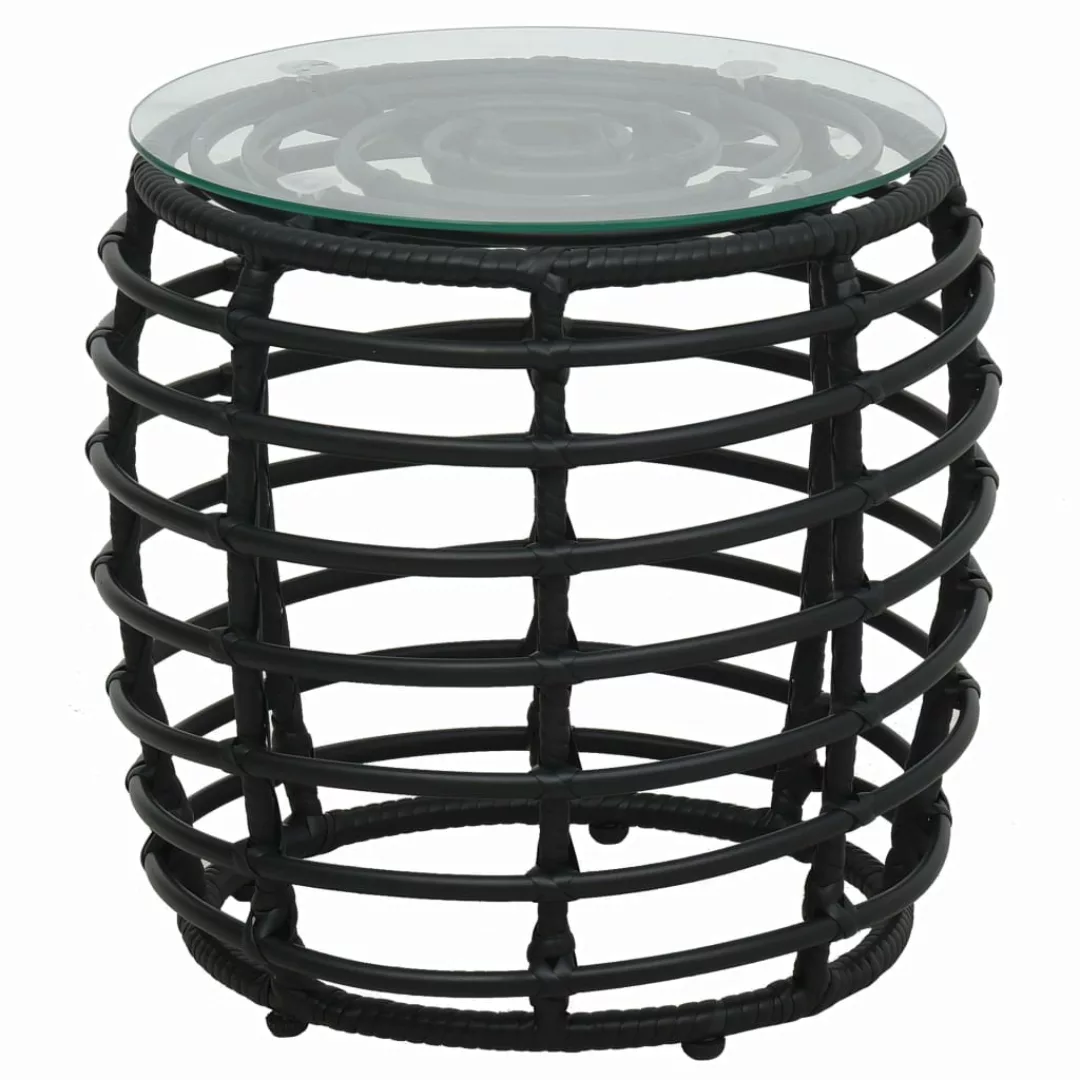 3-tlg. Bistro-set Poly Rattan Schwarz günstig online kaufen