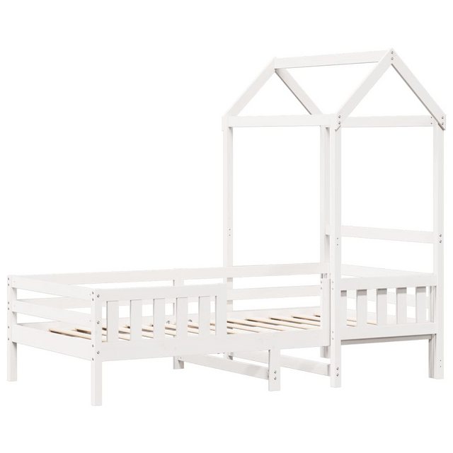 vidaXL Bett Massivholzbett mit Dach Weiß 100x200 cm Kiefer günstig online kaufen