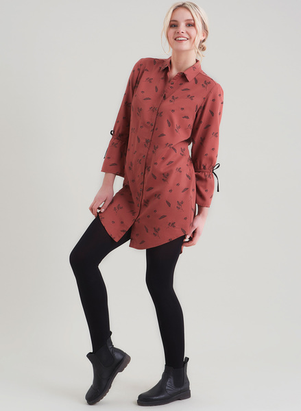 Allover Print Kleid Aus Tencel® günstig online kaufen