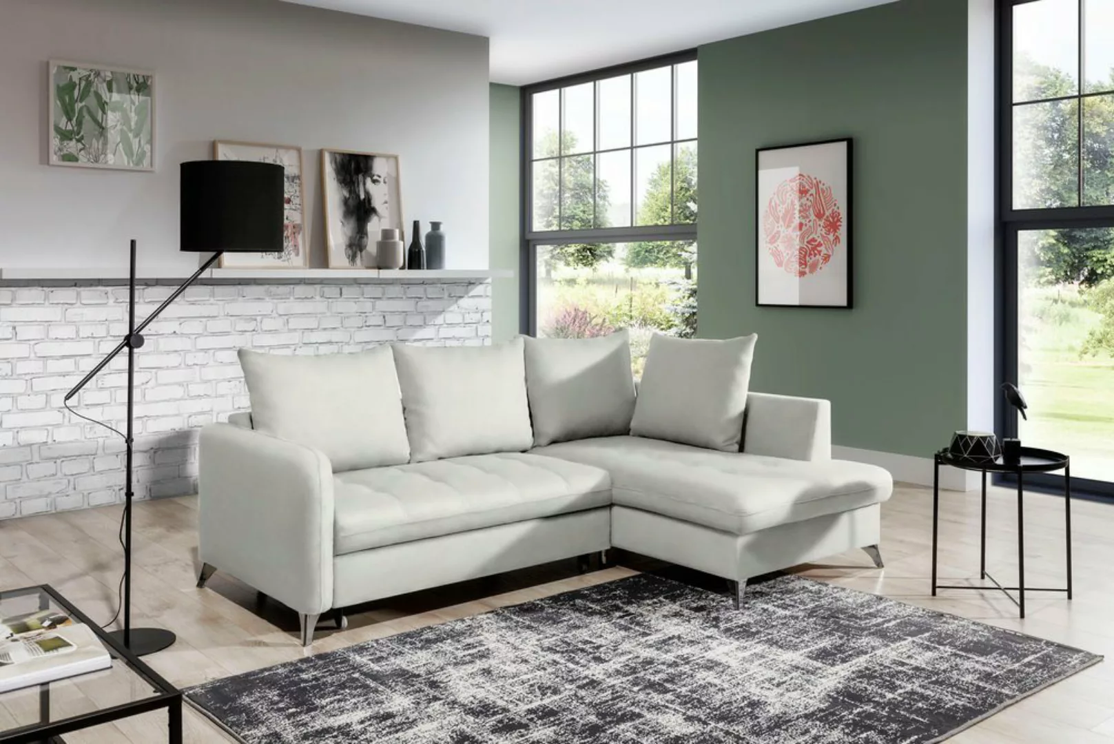 Stylefy Ecksofa Torello, L-Form, Eckcouch, Kissen günstig online kaufen