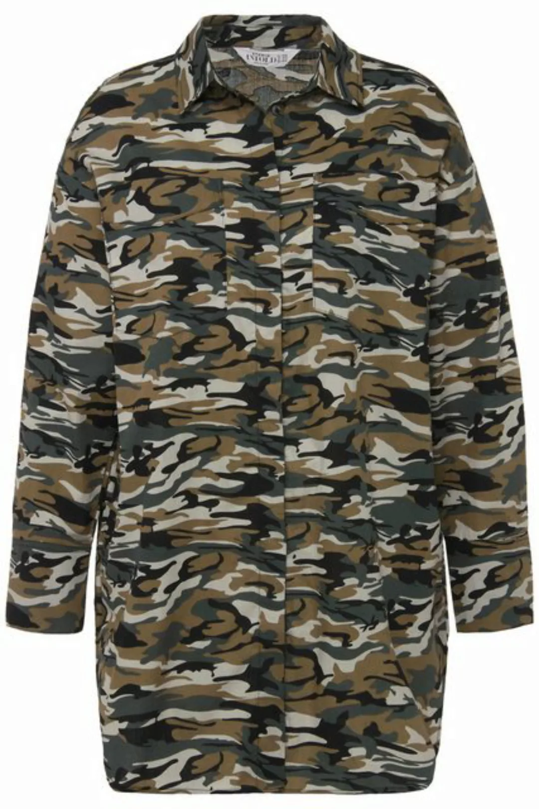 Studio Untold Hemdbluse Hemdbluse oversized Camouflage Hemdkragen Langarm günstig online kaufen