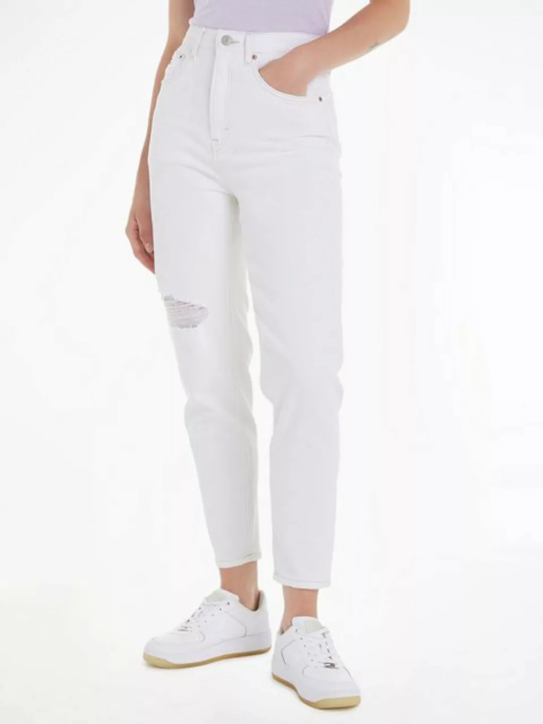 Tommy Jeans Mom-Jeans High waist - Mom-Jeans Tapered mit Destroyed Effekten günstig online kaufen