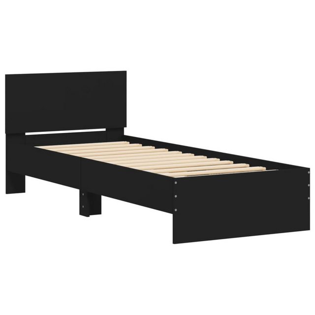 furnicato Bettgestell mit Kopfteil Schwarz 90x200 cm Holzwerkstoff (1-tlg) günstig online kaufen