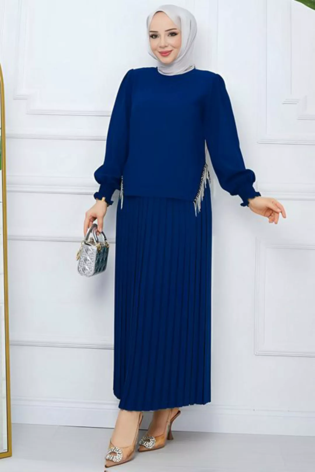 Modabout Maxikleid Zweiteiler Rock und Pullover Hijab Kleid Damen - NTKM000 günstig online kaufen