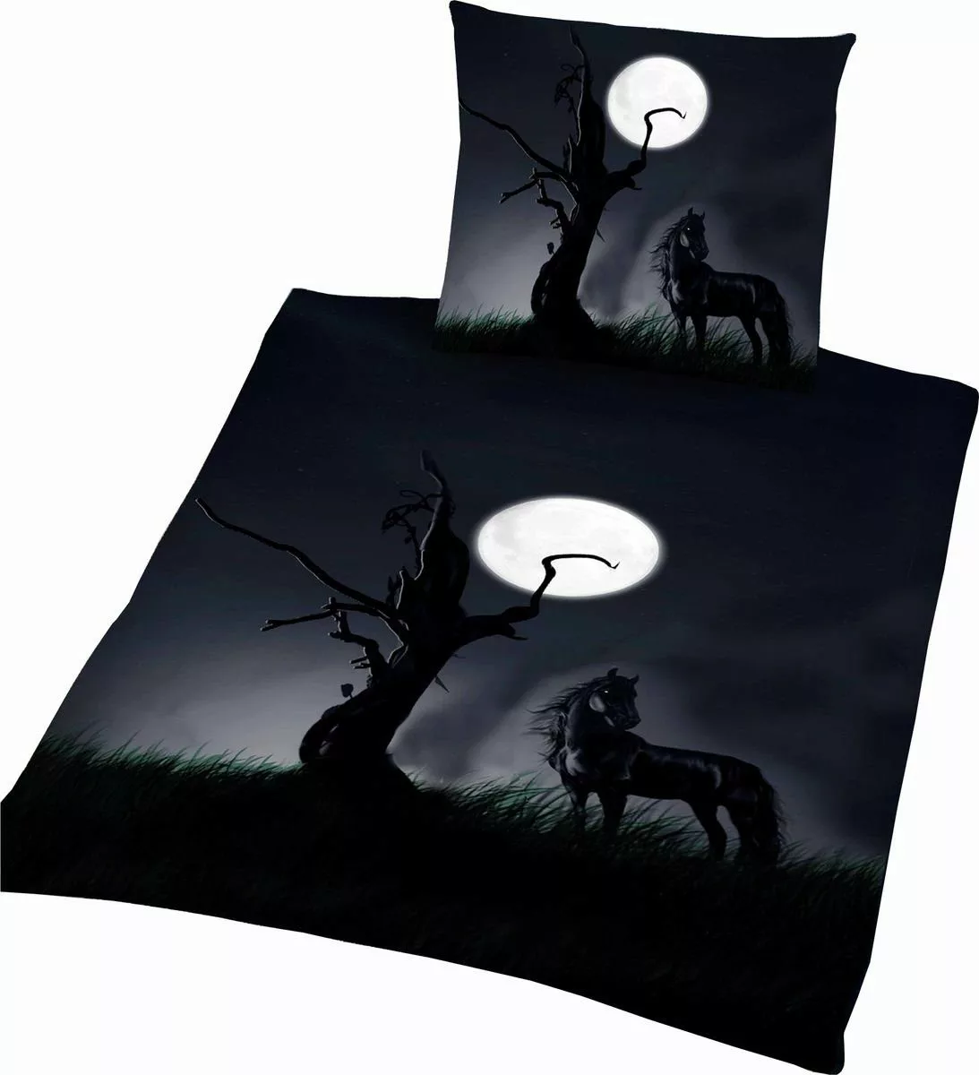 JACK Jugendbettwäsche Renforce Bettwäsche schwarzes Pferd günstig online kaufen