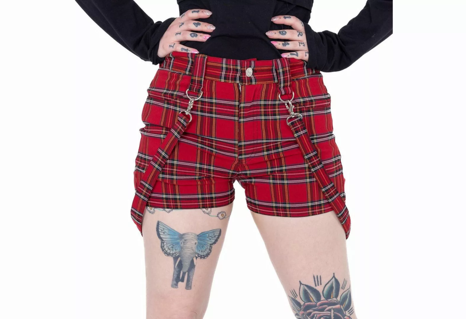 Heartless Shorts Echo Tartan Rot Kariert Kurze Hose Karo Schottenmuster günstig online kaufen