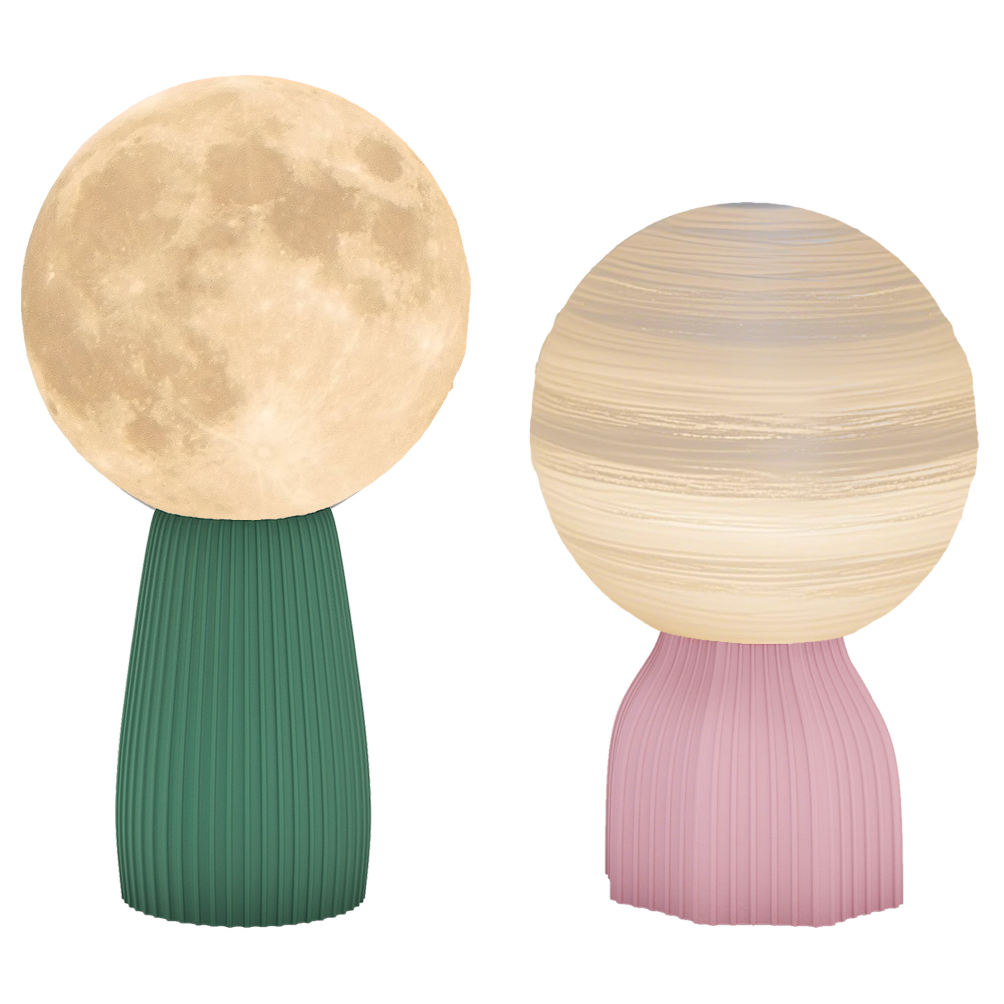 HOMCOM Tischlampe 2er Set LED Mond Tischleuchte USB-betriebenes Planeten Na günstig online kaufen