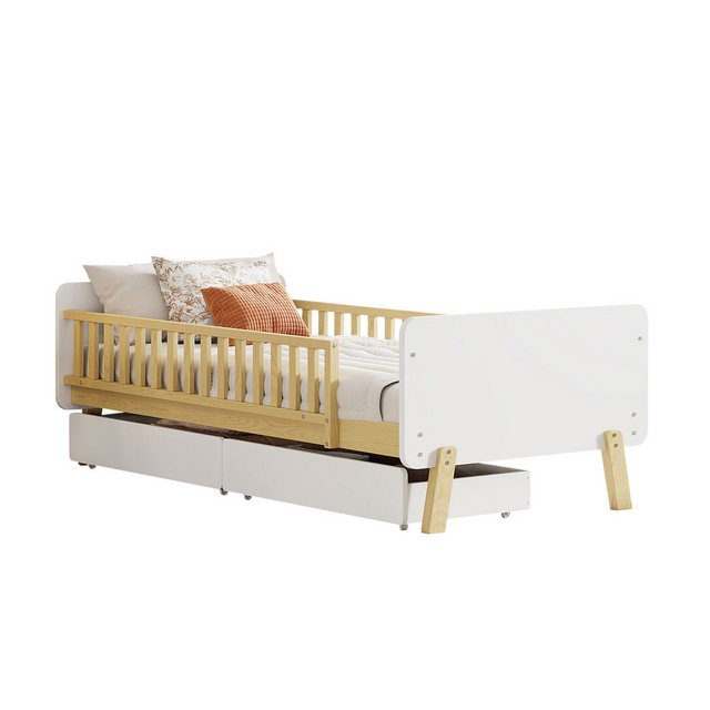 Ulife Kinderbett Einzelbett mit 2 Schubladen und Lattenrost, 90x190cm günstig online kaufen