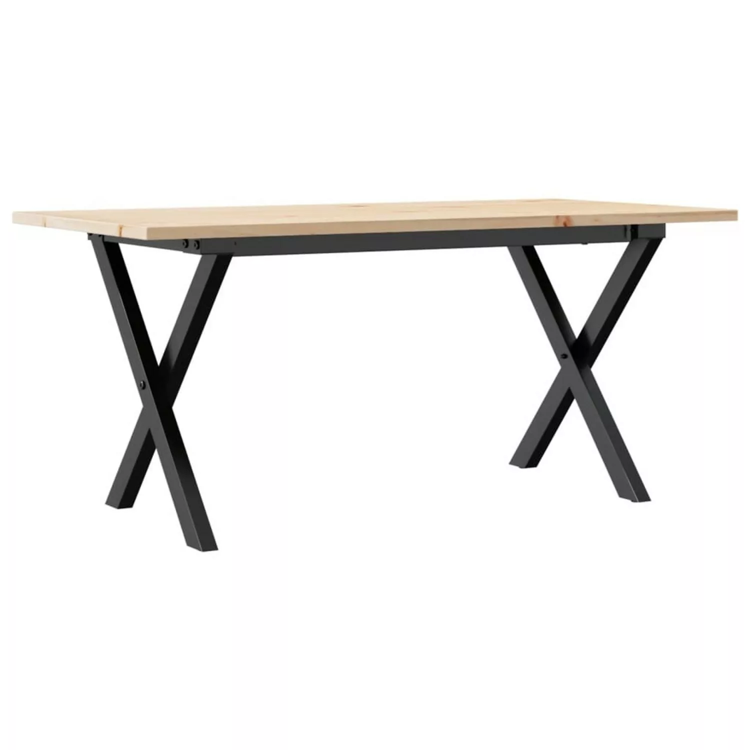 vidaXL Couchtisch X-Gestell 100x50x45 cm Massivholz Kiefer & Gusseisen günstig online kaufen