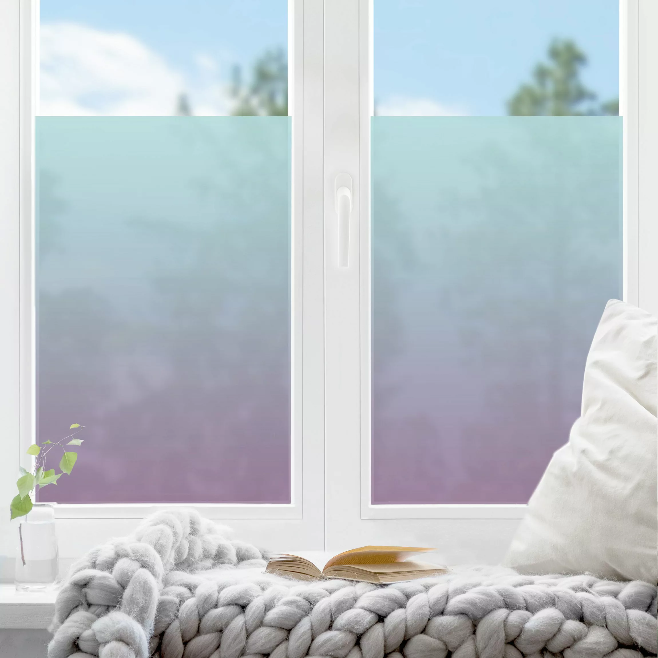 Fensterfolie Mint-Violett Farbverlauf günstig online kaufen