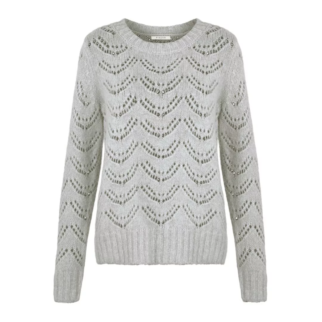 Pieces Bibi Pullover XS Light Grey Melange günstig online kaufen