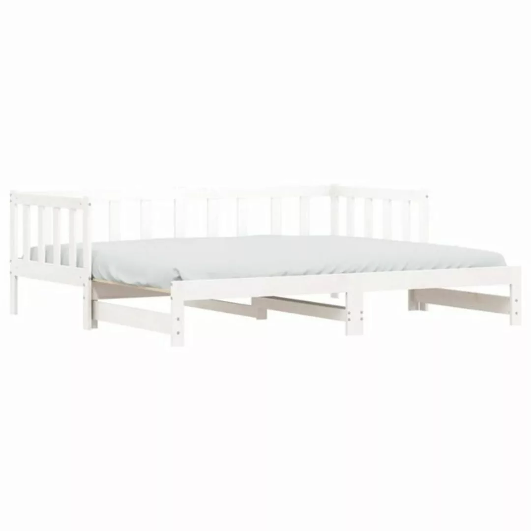 furnicato Bett Tagesbett Ausziehbar Weiß 80x200 cm Massivholz Kiefer (1-tlg günstig online kaufen