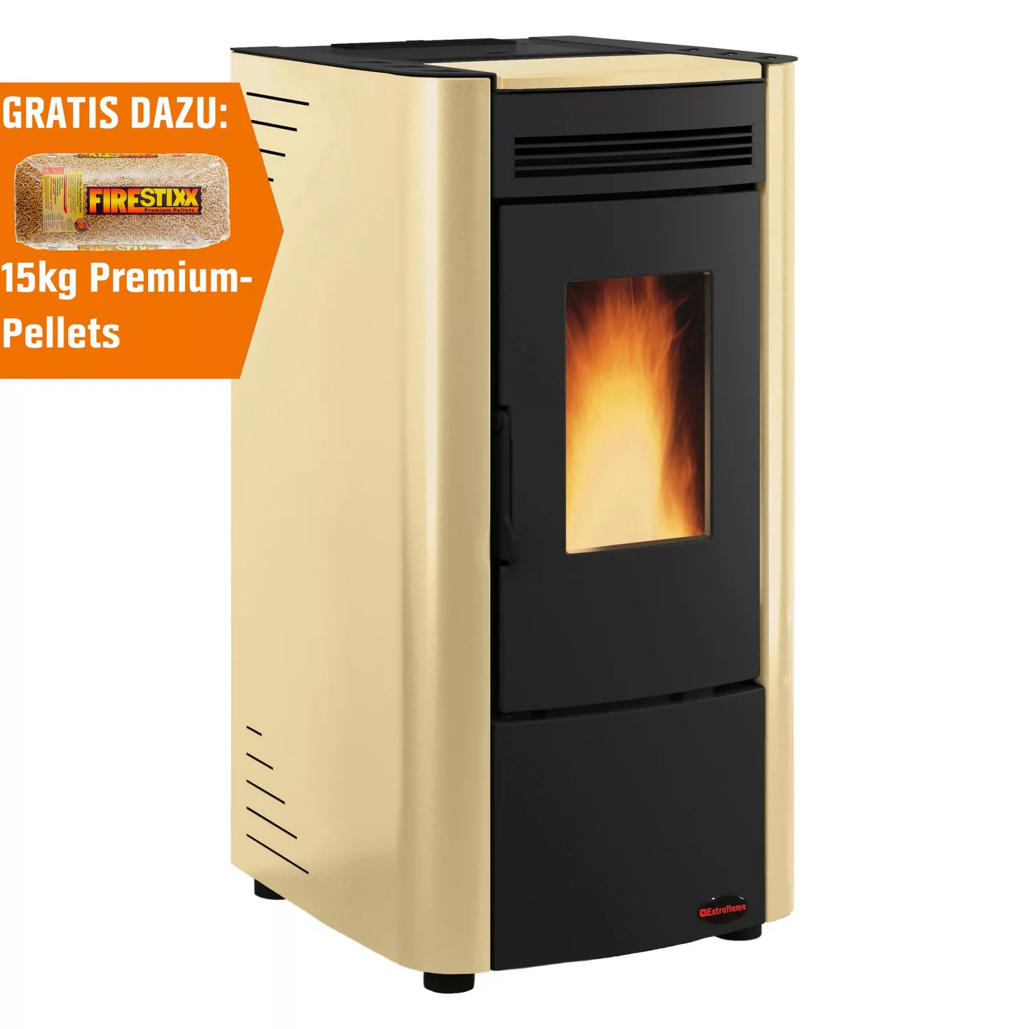 Extraflame Pelletofen Ketty Stahl Pergamena 2,4 kW - 6,3 kW EEK: A+ günstig online kaufen