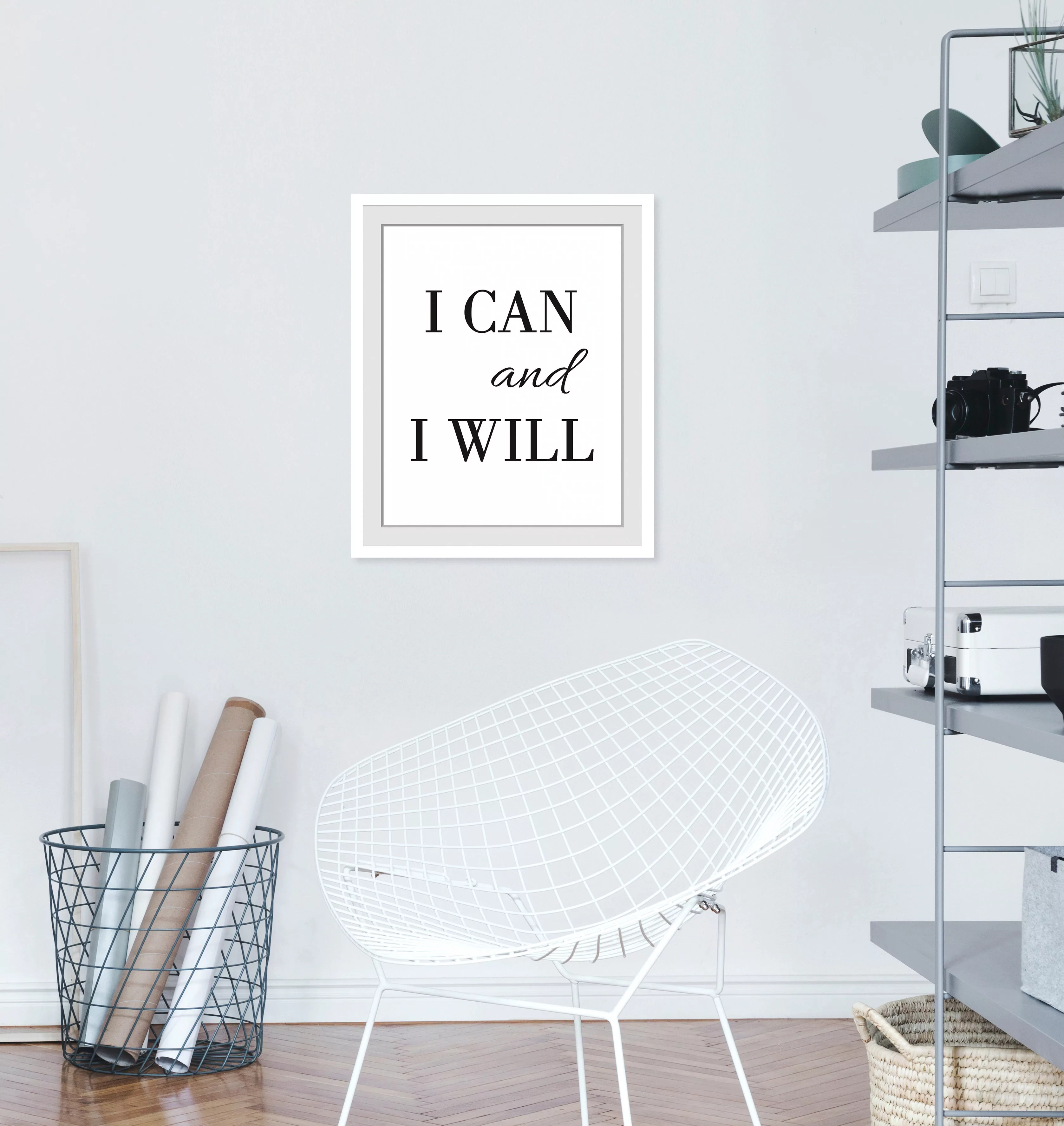 queence Bild "I CAN AND I WILL", Buchstaben, Schriftzug, gerahmt günstig online kaufen