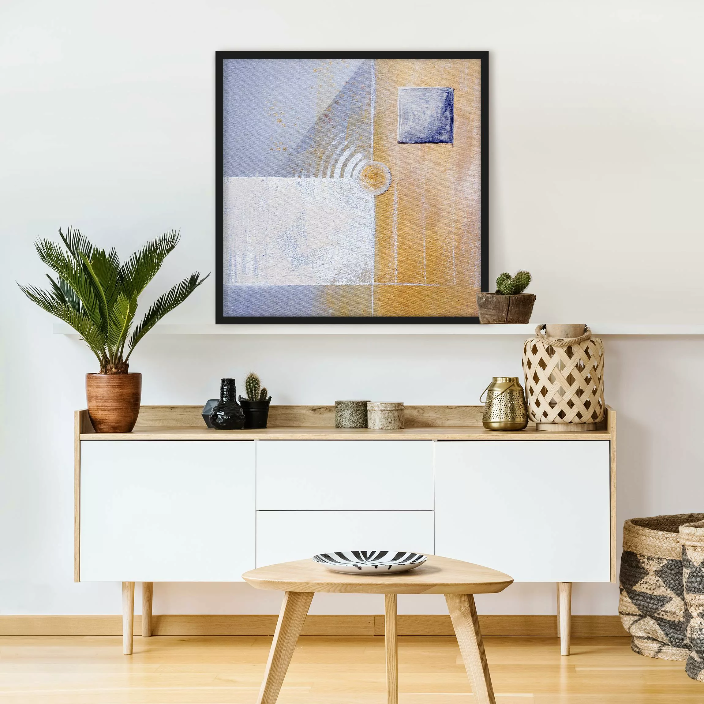 Bild mit Rahmen Abstrakt - Quadrat Pastel for your room günstig online kaufen