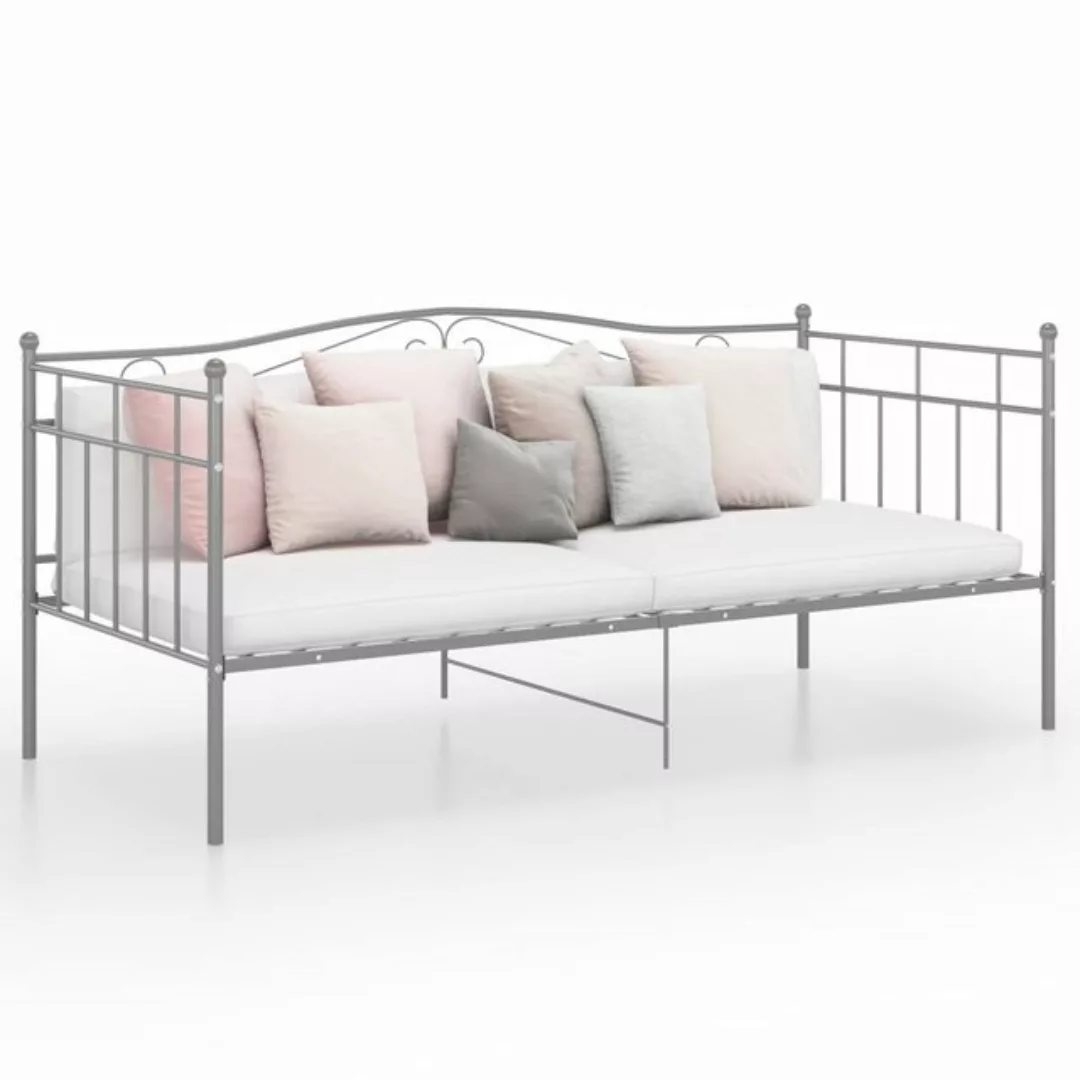 vidaXL Bettgestell Schlafsofa Bettgestell Grau Metall 90x200 cm Einzelbett günstig online kaufen