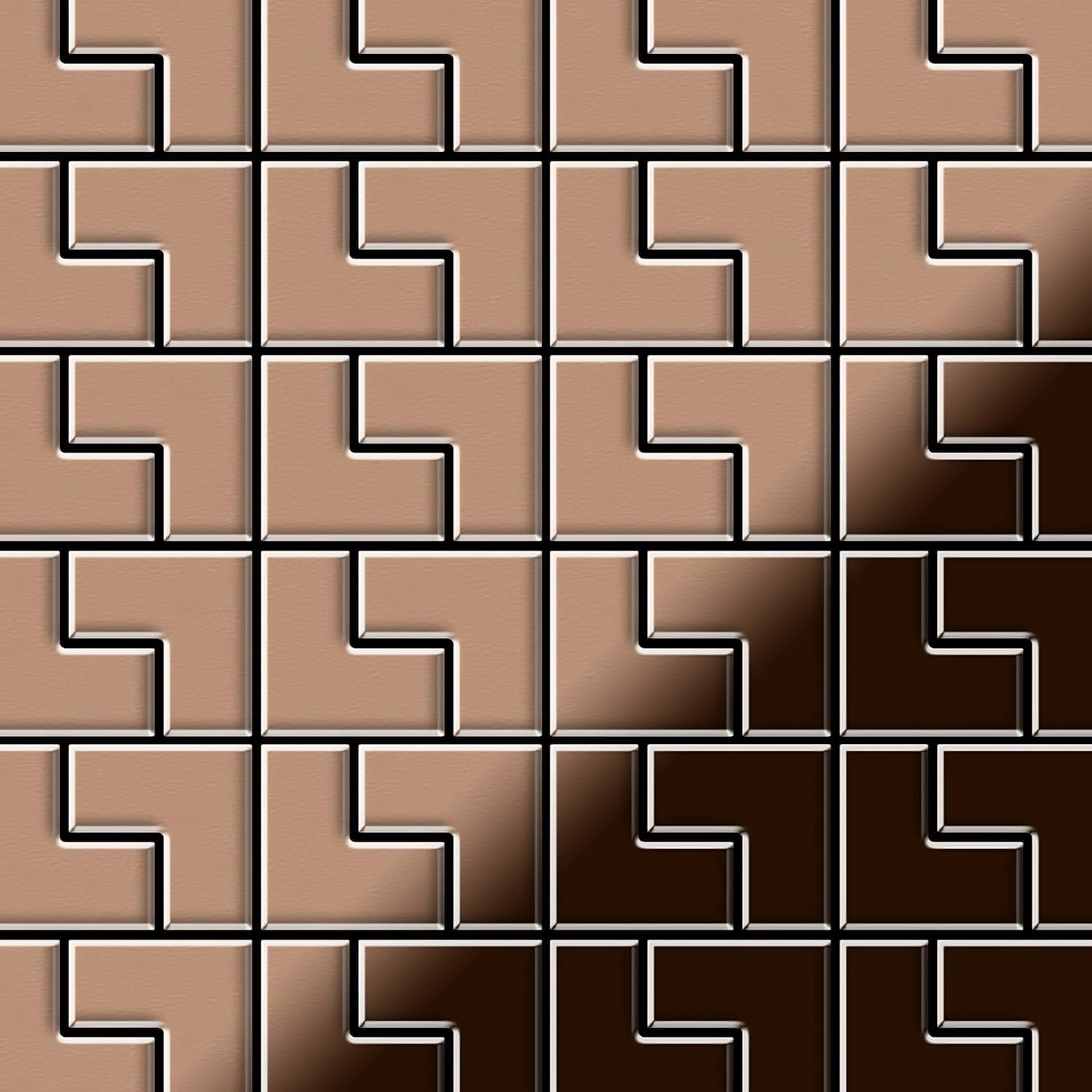 ALLOY Mosaik Fliese Massiv Metall Kupfer Gewalzt Kupfer 1,6mm Stark Kink-cm günstig online kaufen