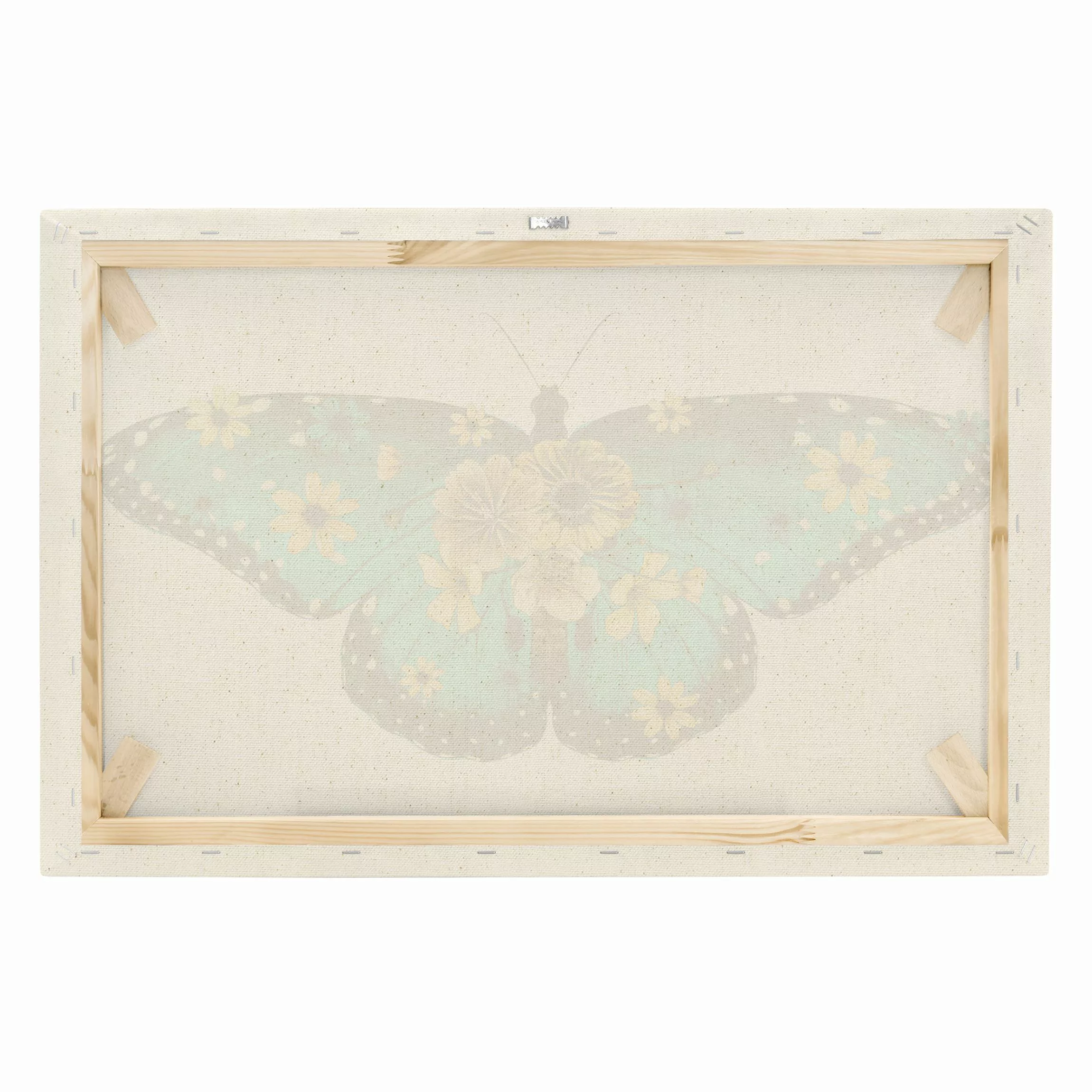 Leinwandbild auf Canvas Natural Illustration floraler Blauer Morpho günstig online kaufen