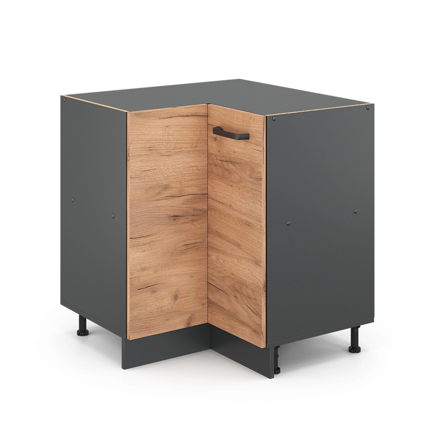 Vicco Eckunterschrank R-Line, Goldkraft Eiche/Anthrazit, 75.6 günstig online kaufen
