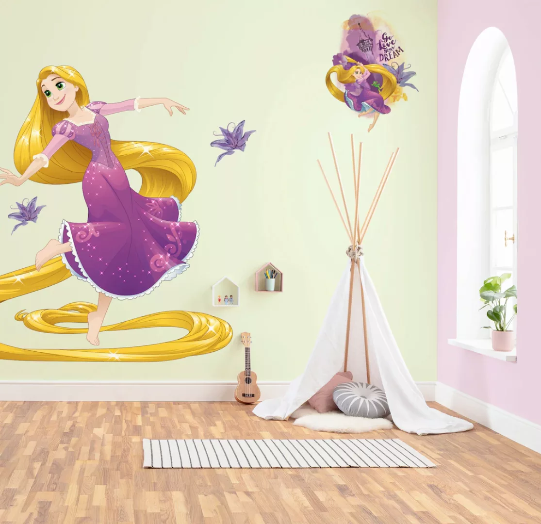 Disney Wandtattoo Rapunzel Violett und Gelb 127 x 200 cm 612436 günstig online kaufen