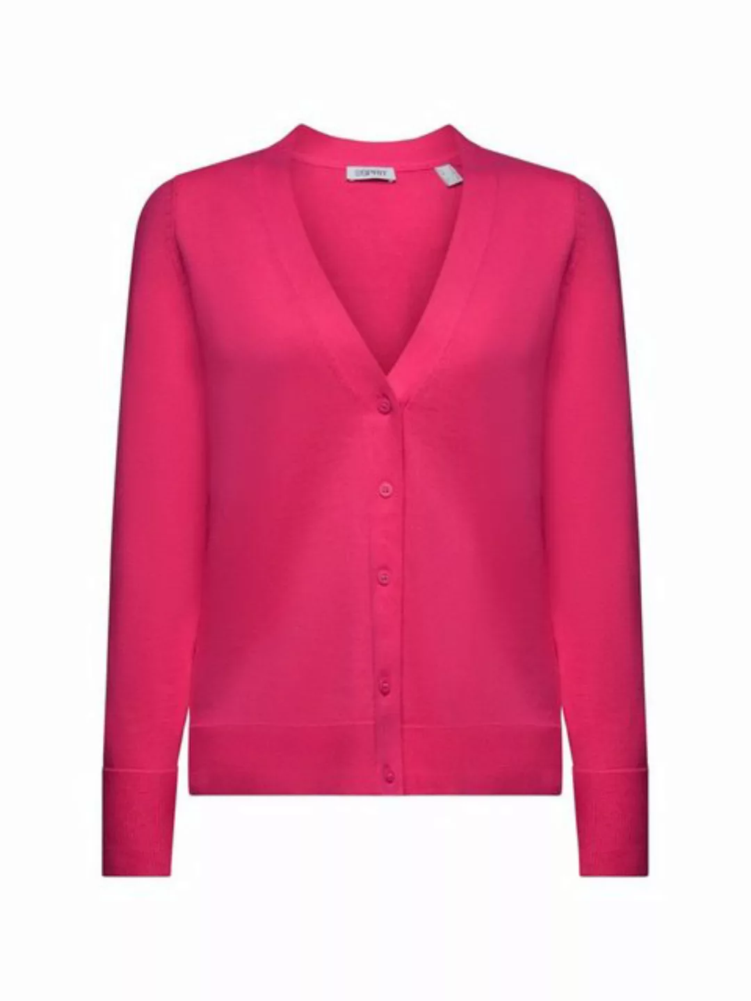 Esprit Strickjacke Baumwoll-Cardigan mit V-Ausschnitt (1-tlg) günstig online kaufen