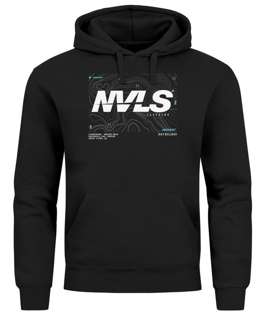 Neverless Hoodie Hoodie Herren Print Aufdruck Grafik Topografie Kapuzen-Pul günstig online kaufen