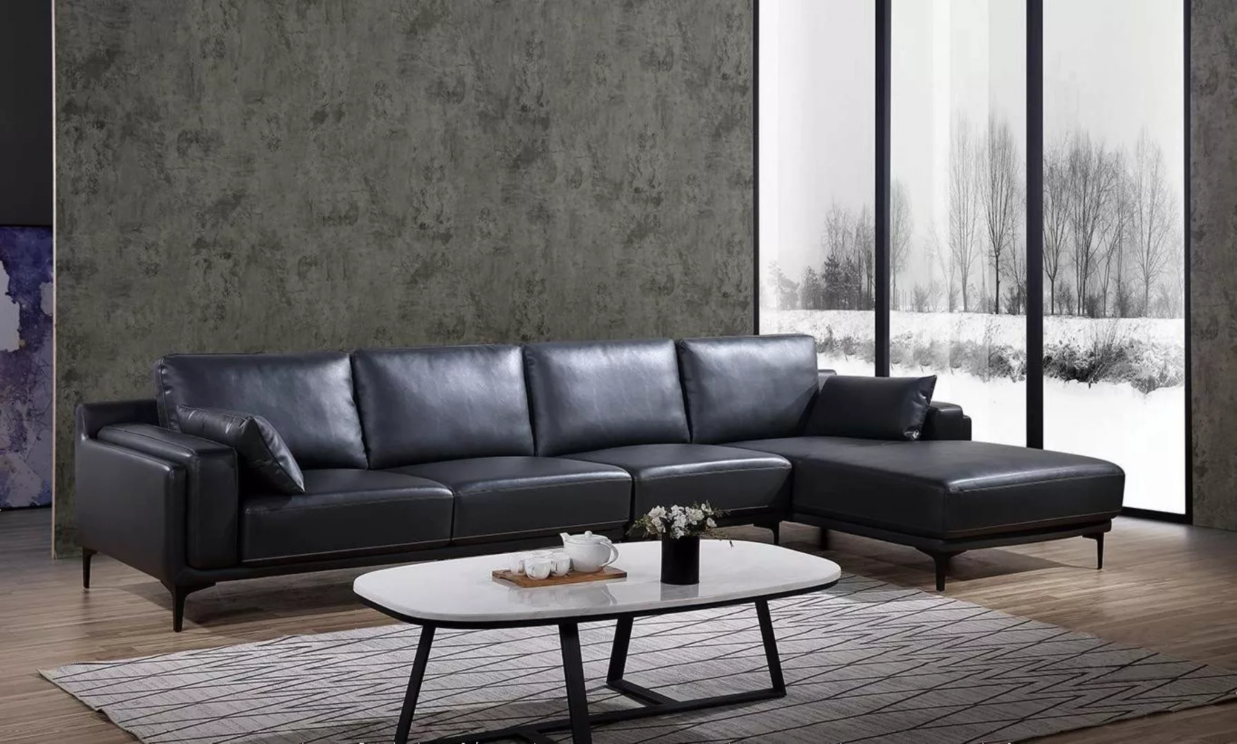 Xlmoebel Ecksofa Ecksofa Design in L-Form aus Leder - Modernes Wohnlandscha günstig online kaufen