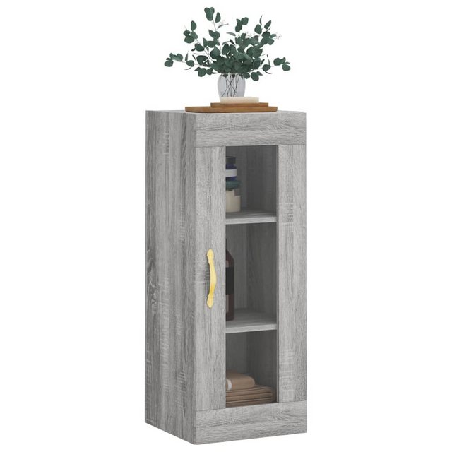 vidaXL Hängeschrank Wandschrank Grau Sonoma 34,5x34x90 cm Glas Vitrine Häng günstig online kaufen