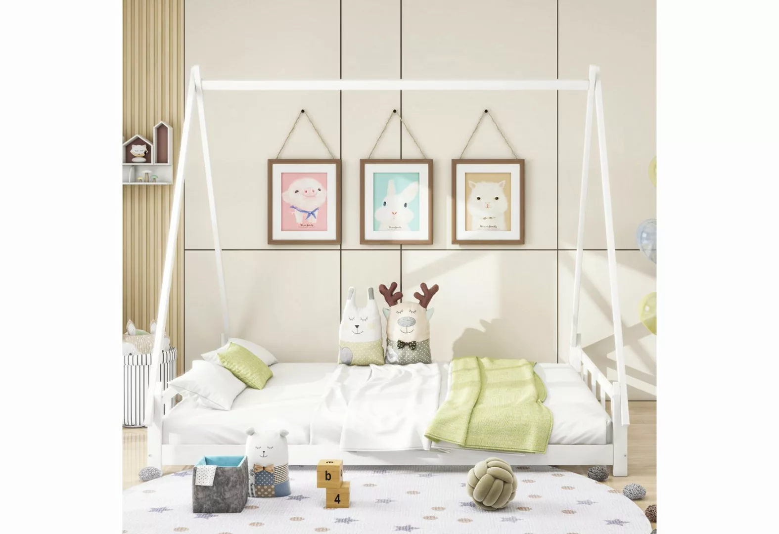 OKWISH Kinderbett Hochbett, Eltern-Kind-Bett, Zeltbett (140*200cm), ohne Ma günstig online kaufen
