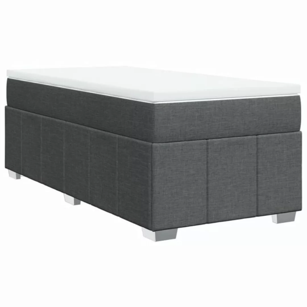 vidaXL Bett Boxspringbett mit Matratze Dunkelgrau 80x200 cm Stoff günstig online kaufen