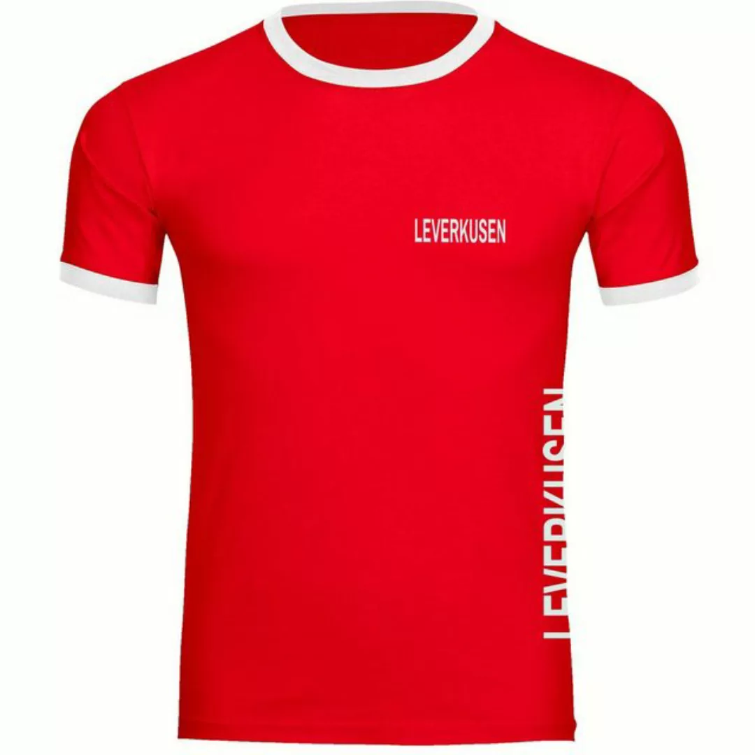 multifanshop T-Shirt Kontrast Leverkusen - Brust & Seite - Männer günstig online kaufen